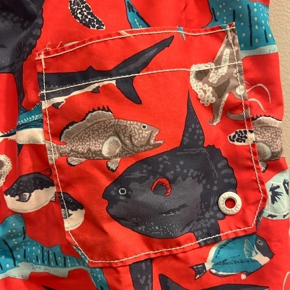 GAP - boys swim trunks, bathing suit.  Shark / fish print.  Size boys XL